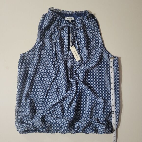 Max Studio Women's Navy Print Tank Blouse Top - Picture 7 of 13